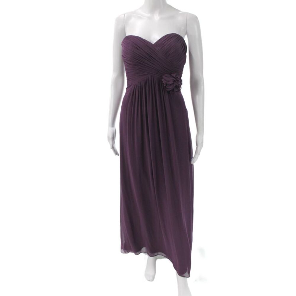 Dessy Collection Women Maxi Dress Purple Sleeveless Full-Length Polyester Size 2